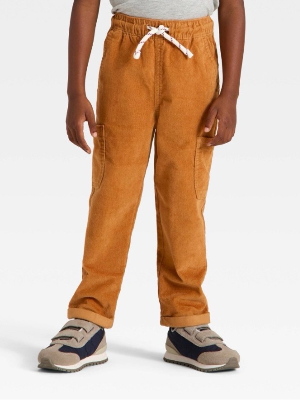 Cat & Jack Boys' Corduroy Cargo Pants in Caramel Brown